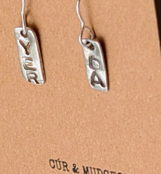 Fine Silver YER DA Earrings