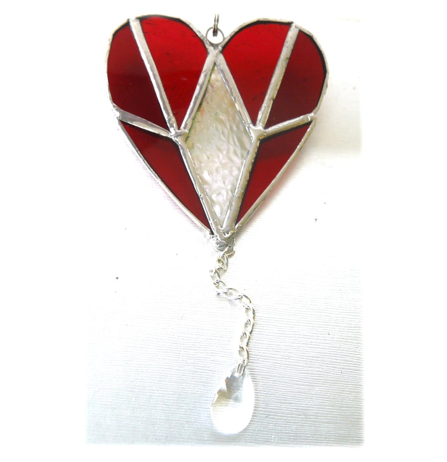 Diamond Heart Stained Glass Suncatcher 005