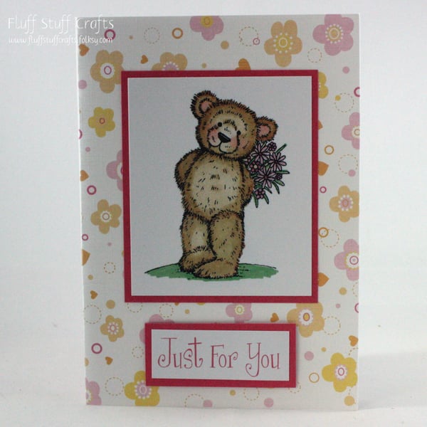 Cute teddy card - Just for you