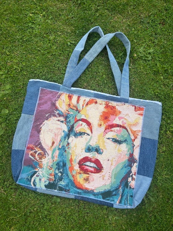 Marilyn Monroe denim tote bag