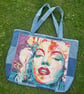 Marilyn Monroe denim tote bag - Image 1