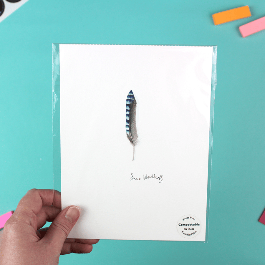 Jay Feather - ORIGINAL and SIGNED A5 painting in Gouache