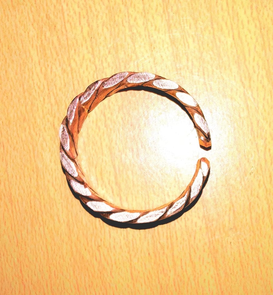 Pure Copper Double twisted Ring. Any Size.Frequency Imprinted. Size: customers c