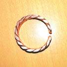 Pure Copper Double twisted Ring. Any Size.Frequency Imprinted. Size: customers c