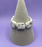 Knotted white cord bracelet with rectangular howlite stones  - Image 2