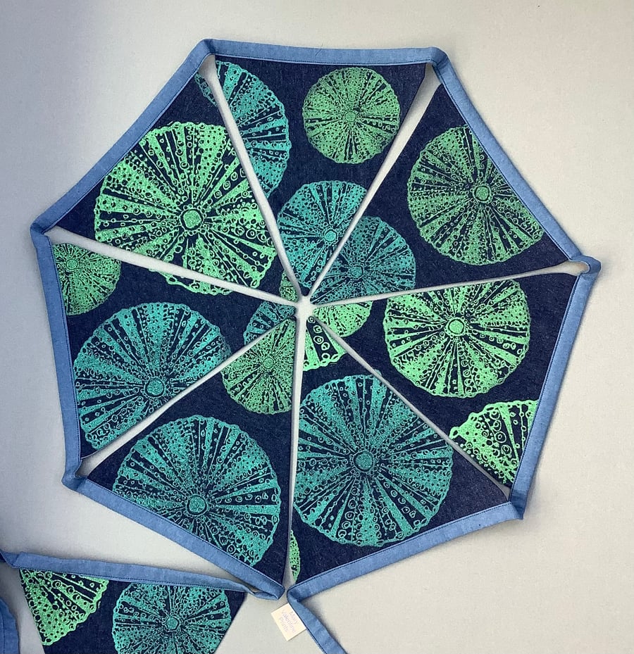 Sea Anemone Bunting - Original Handprinted Linocut Fabric