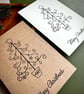 Hand stamped Christmas tree card minimalist winter greetings card rustic design - Image 2