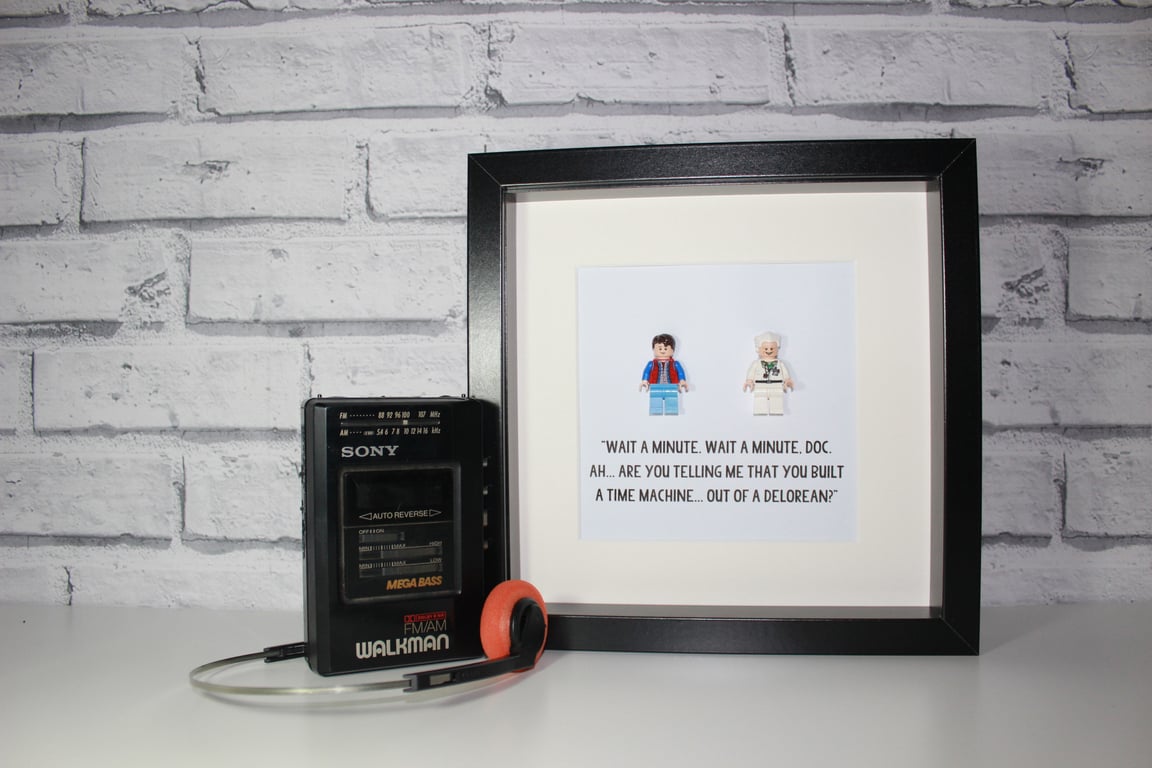 BACK TO THE FUTURE - FRAMED LEGO FIGURES - UNIQUE ART WORK