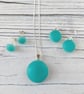 Aqua frosted glass pendant with chain - Image 4