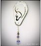 Purple glass drop earrings on Silver plated hooks. - Image 3