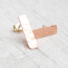 Hammered Long Copper Studs