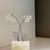 Wire and Crochet Double Snowdrop - White base with Green