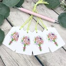 Spring Flowers Gift Tags - set of 4 tags - Mother's Day gift tags - Birthday tag