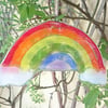 Fused Glass Rainbow with Clouds