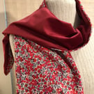 Liberty of London Print Long Scarf.Cotton Tana Lawn and Velvet  