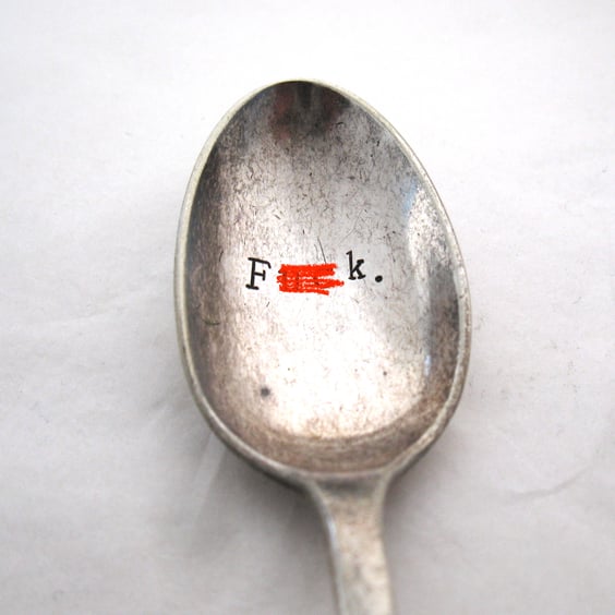 Rude sweary f-word teaspoon