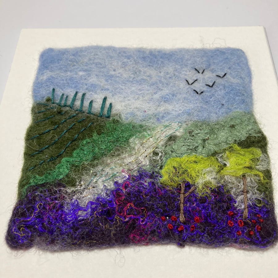 Hand felted landscape picture