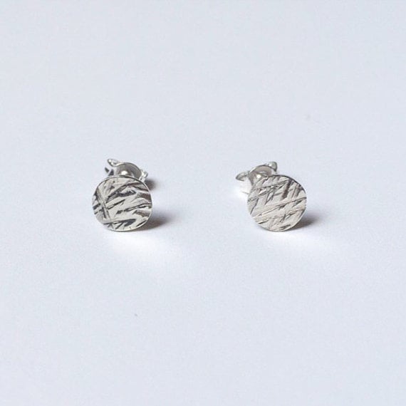 Sterling silver meadow stud earrings