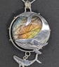 Sterling Silver Whale pendant, Silver whale pendant with labradorite stone - Image 4