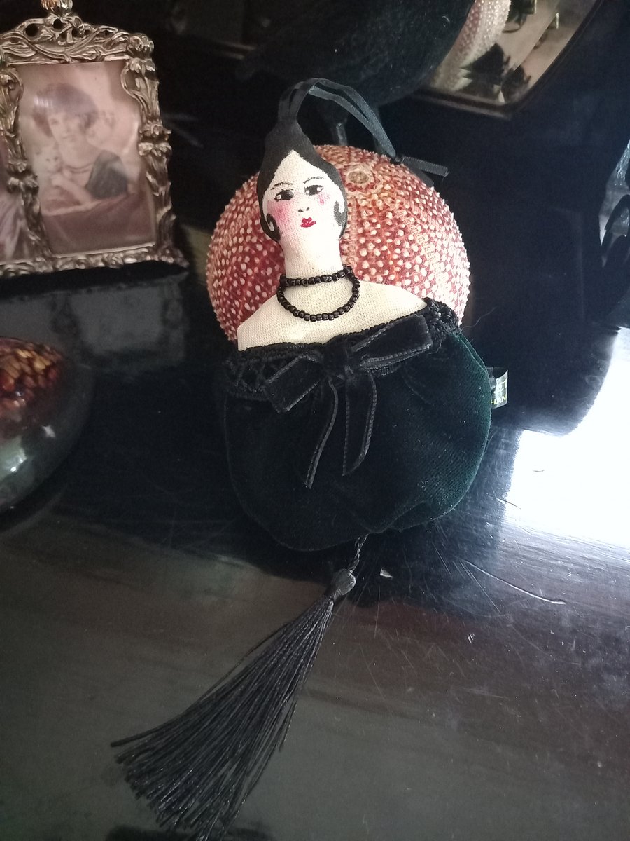 Unusual 'Susie' Victorian rag doll hanging lavender bag