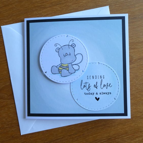 Rhinoceros Dressed as a Bee Birthday Card