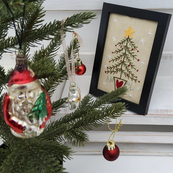 Primitive  style christmas sampler no.1unframed