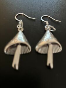 toadstool mushroom charm hook earrings