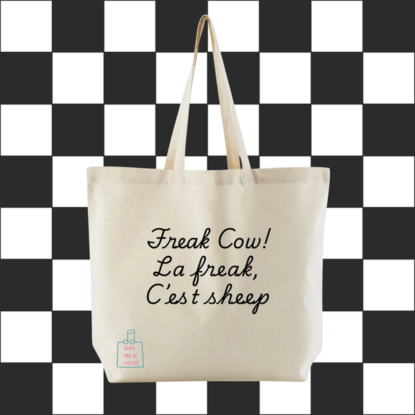 'La Freak' song pun bag cotton shopper tote