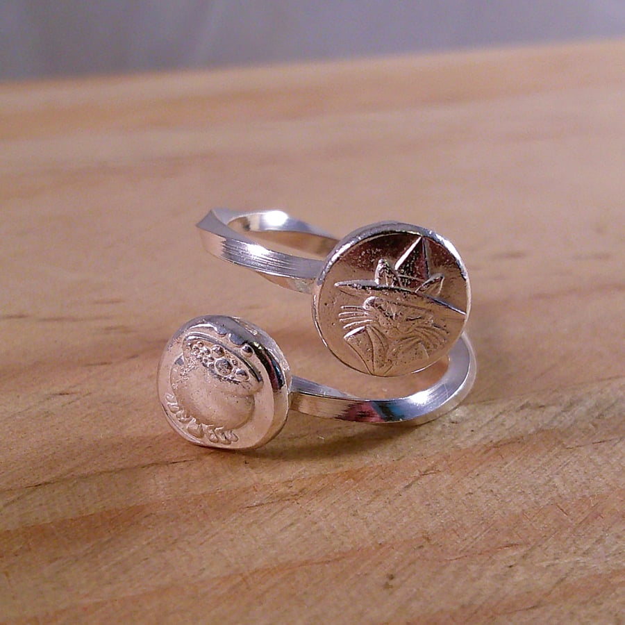 Sterling Silver Witchy Shot Adjustable Ring (SKU070325)