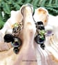 Huggie Pearls, Onyx, Peridot & Heamotite Silver Earrings 