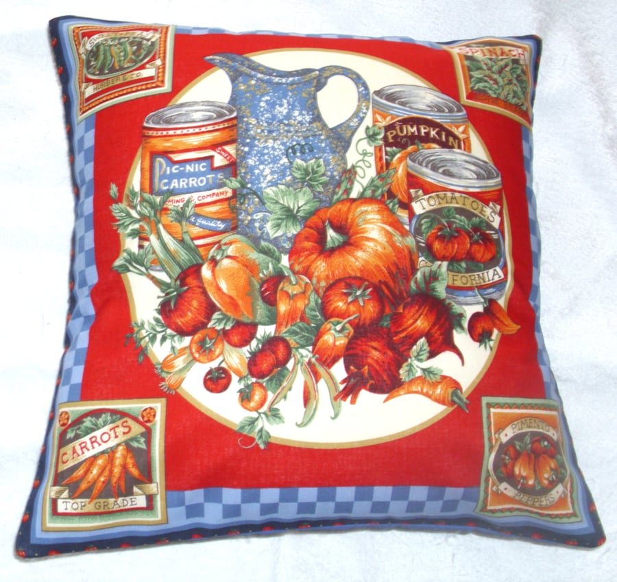 Country vegetables and soups cushion