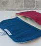 Raspberry pink clutch bag with textile art feature - Image 4