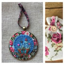 Liberty fabric felt charm hanging decoration