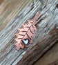 Copper and silver stylised oak leaf brooch  - Image 5