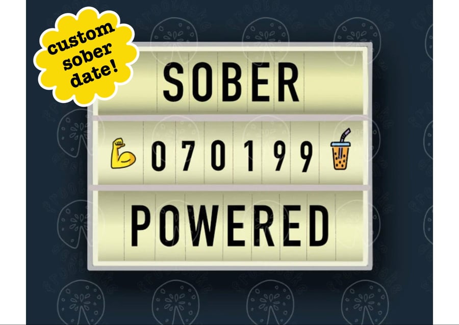 Personalisable Sober Card - Sober Powered Sobriety Gift, AA Gifts Sober Annivers