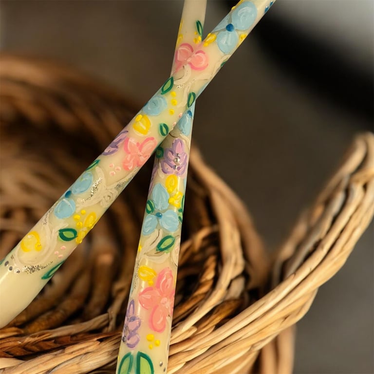 Floral dinner tapper candle