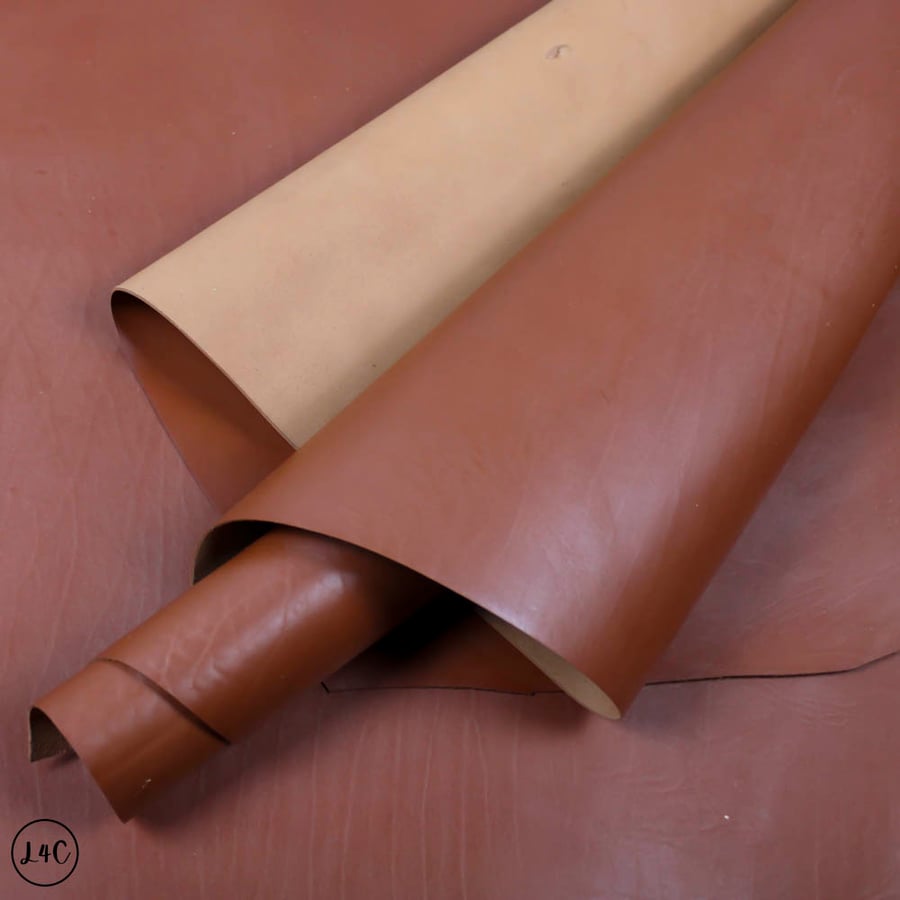 Fine Grain Satchel Tan Leather, 8.00 sq ft, 1 - 1.2 mm