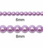 6mm, 8mm Purple Glass Pearl Beads, for Jewellery Making, Wedding Bridal Pearls - Image 4