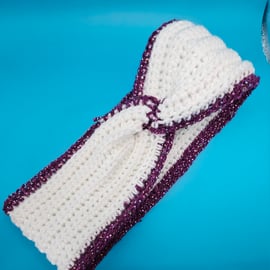 Crochet winter ear warmer or neck warmer