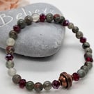 Bloodstone and Copper Stretch Bracelet