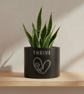 Personalised Black Plant Pot with Floral Heart  - Image 2