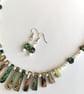 Paua Abalone & Mother of Pearl Shell Necklace & Earrings Jewellery Gift Set - Image 1