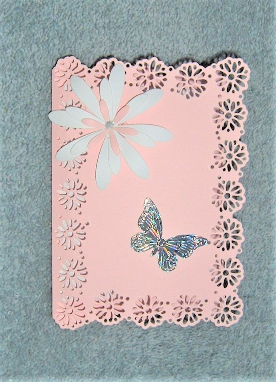 hand crafted daisy card ( ref F 449)