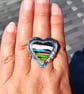 Surfite Heart Adjustable Ring Sterling Silver Jewellery Gift Upcycle Handmade - Image 5