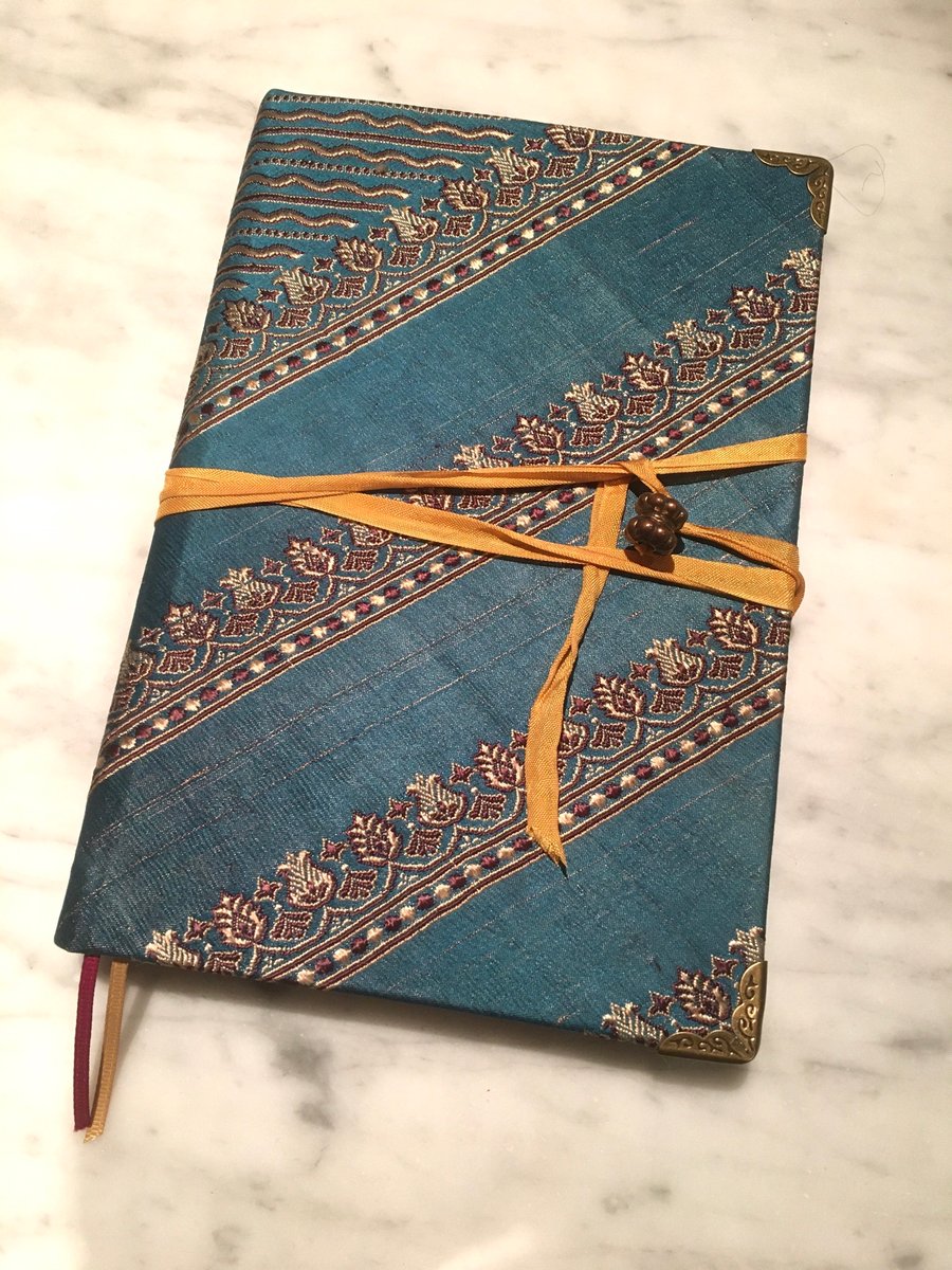 Teal and Gold Brocade Journal