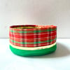 Table top tartan trim Christmas treat basket. 