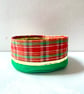 Table top tartan trim Christmas treat basket. 
