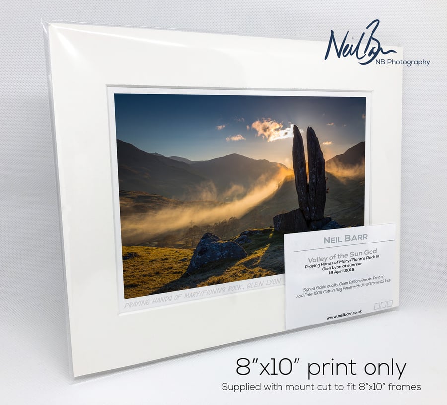 Fionn's Rock (Praying Hands of Mary), Glen Lyon - A5 (10" x 8") Unframed Print