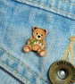 Lily of the Valley Pin, Handmade May Birthday Gift, May Birth Flower, Tiny Bear - Image 3