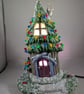 Ceramic Snowy Christmas Conifer Cottage House Table Lamp Ornament Decoration. - Image 7